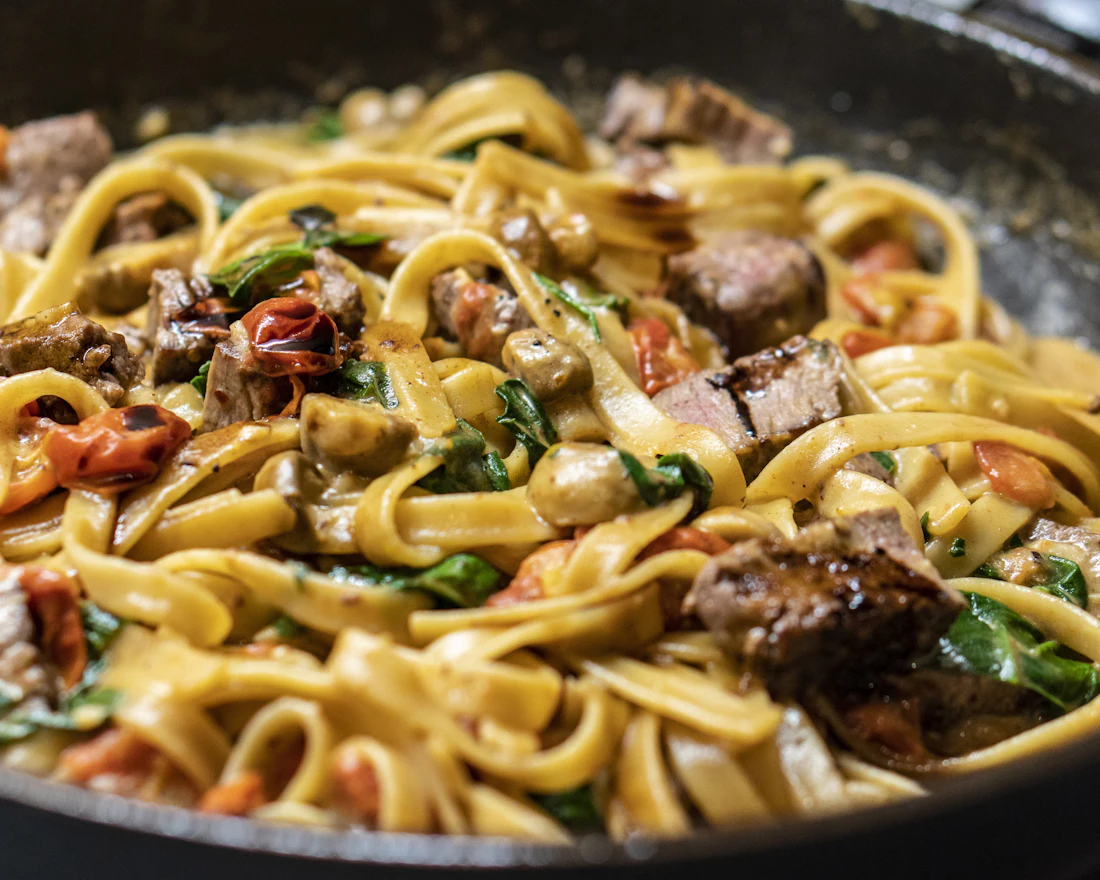 A bowl of fresh tagliatelle